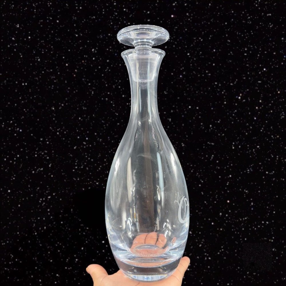Kate Spade Lenox Clear Glass Crystal Decanter W Stopper Marked Our Vintage Glass